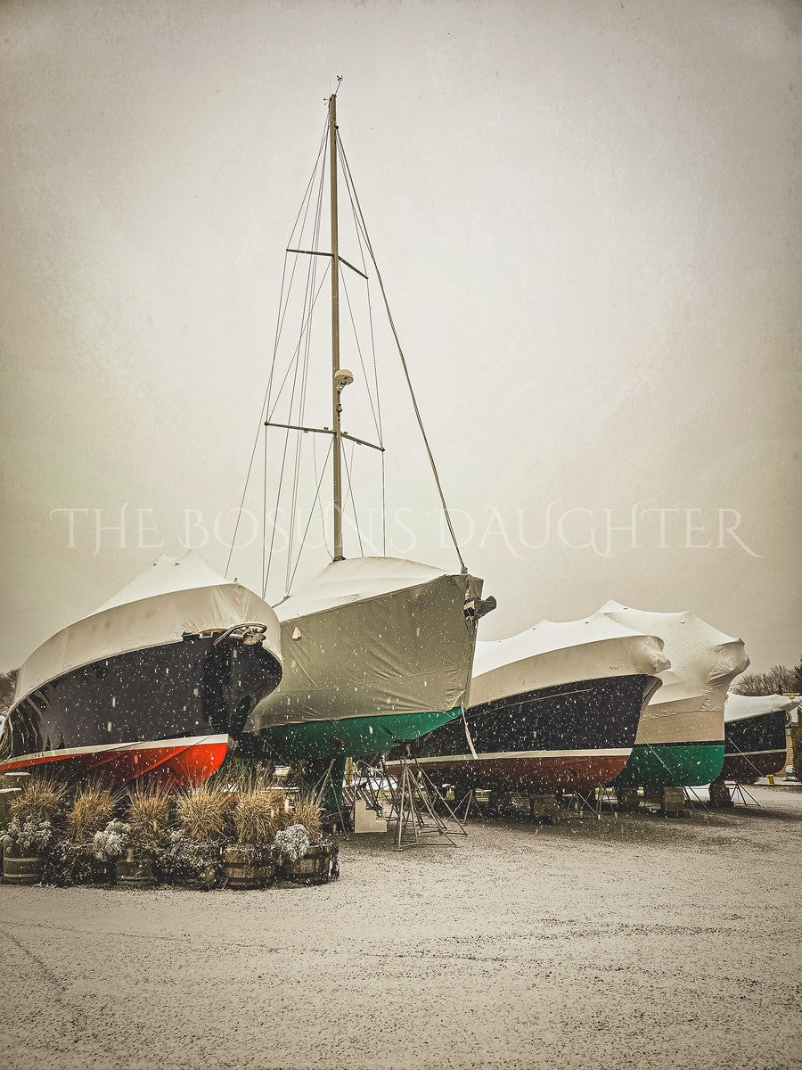 Sailboats in the Snow